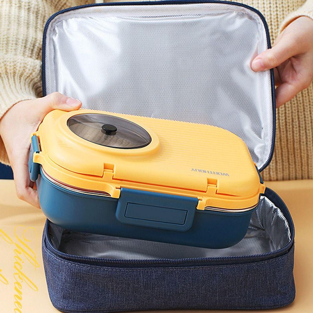 1100ml Double Layer Lunch Box Leak-Proof Food Storage Container Insulated Box  for Office&School