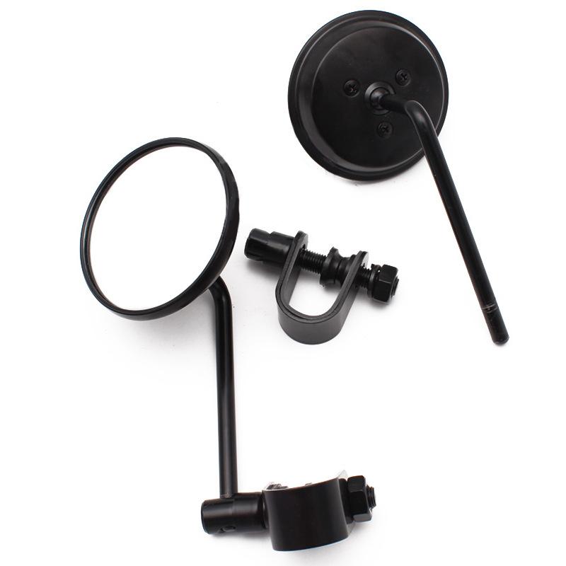 Motorcycle Rearview Mirrors Set, 22-25Mm Universal Fit, Flat Curved Lens, Motorcycle Frame & Accessories, Power Sports Parts