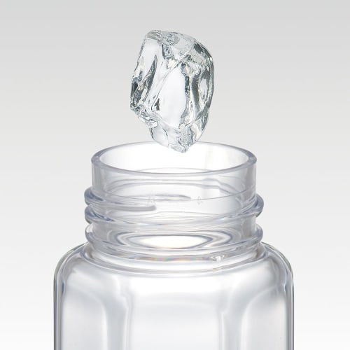 Skater Easy-to-Hold Hexagonal Plastic Water Bottle, 250ml, Blow-Dry, for Adults and Kids, Direct Drinking, Transparent, Lightweight, Children's Clear