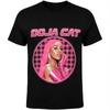 Retro Pinkes Doja Cat Porträt Grafik Schwarzes T-Shirt