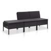 Day and Night - Day and Night 3-piece Garden Furniture Set and Black Synthetic Rattan Cushions
