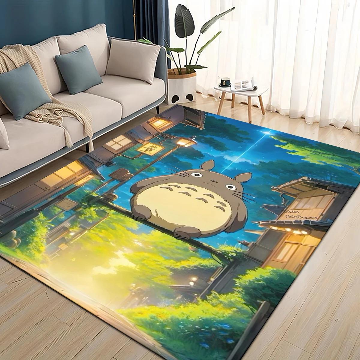 

3D T-Totoros Cartoon Area Rug,Carpet Rug for Living Room Children s Bedroom Sofa Doormat Decor,kids Play Non-slip Floor Mat 40x60cm(15x23in)