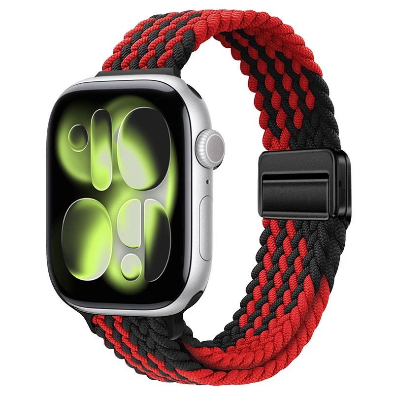 Cinturino intrecciato in nylon per Apple Watch Ultra 3 49mm 11 10 46mm 42mm Braccialetto con fibbia magnetica IWatch 9 8 7 41/45mm 6 5 4 SE 44/40mm