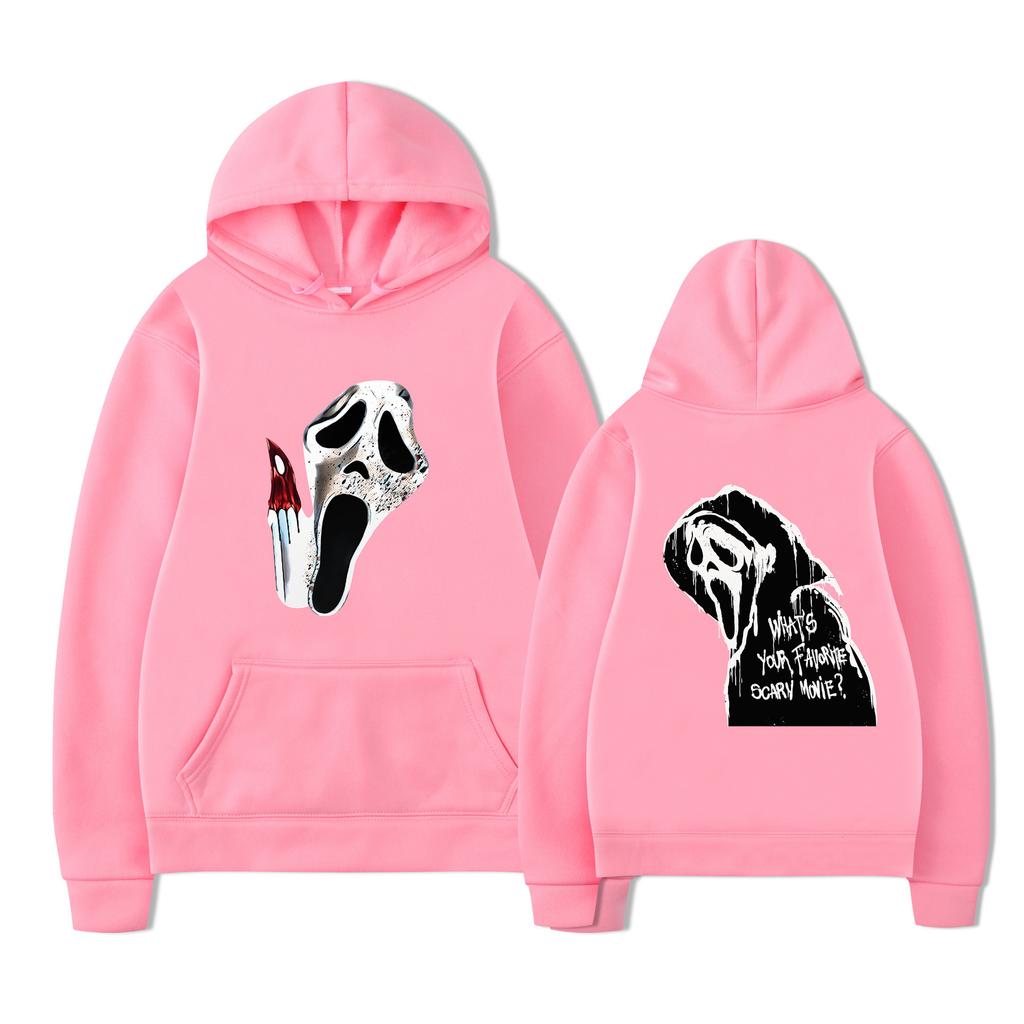 Hooded Fleece Sweater, Casual Fashion Autumn And Winter Fashion Print Vi Ghostface Hoodie