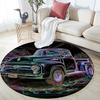 Truck Pattern Round rug,Carpet Rug for Living Room Bedroom Sofa Playroom Decor,Non-slip Floor Mat,Holiday Gifts and Birthday Gifts.