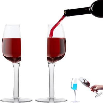 Verres à Vin Rouge Semicirculaires Demi Verre à Vin Verre en Cristal Créatif Verre à Vin Transparent Transparent Cadeaux Amusants pour Mariage Fête Saint-Valentin