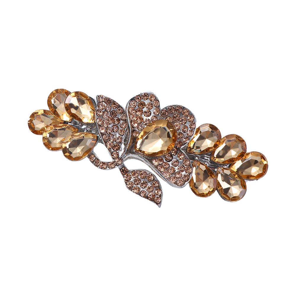 Vintage Elegante Kristallblume Tulpenkopfschmuck Federklemmen Damen Haarspangen Haarnadeln Koreanische Spangen