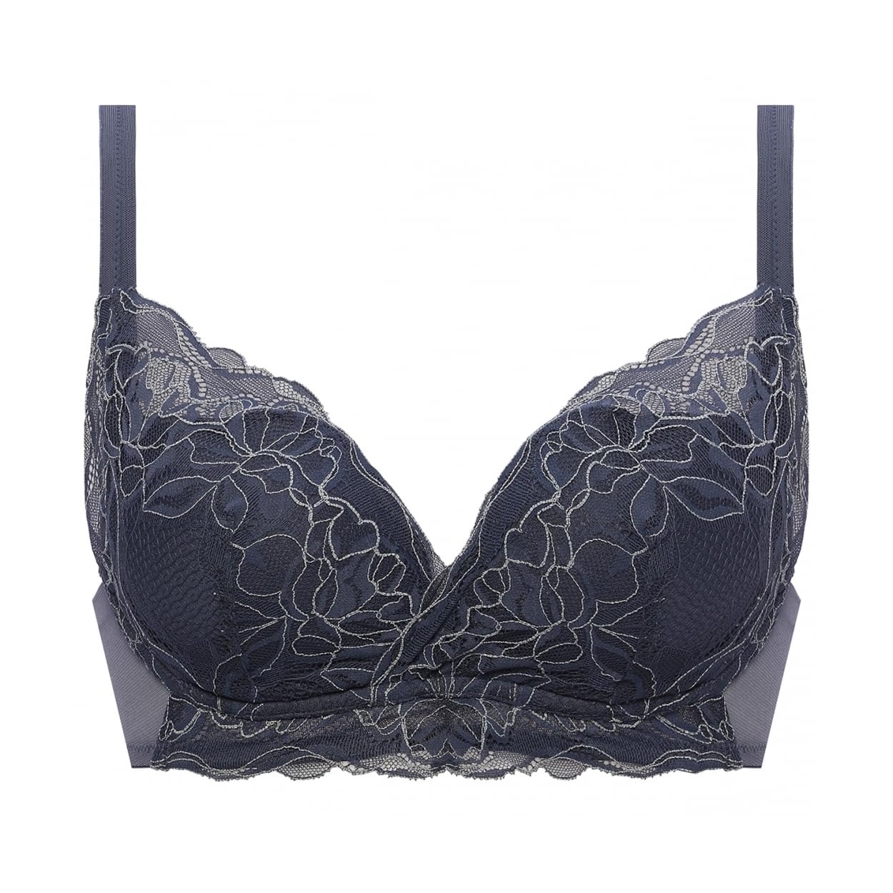 

AMOSTYLE Freeme Wireless Flowing M013 Size M2 Bra, Flower, (Gray),
