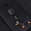 Custom Number Sausage Dog Leather Keychain Pendant Personalized Cartoon Keyring with Braid Rope Bag Car Key Ring
