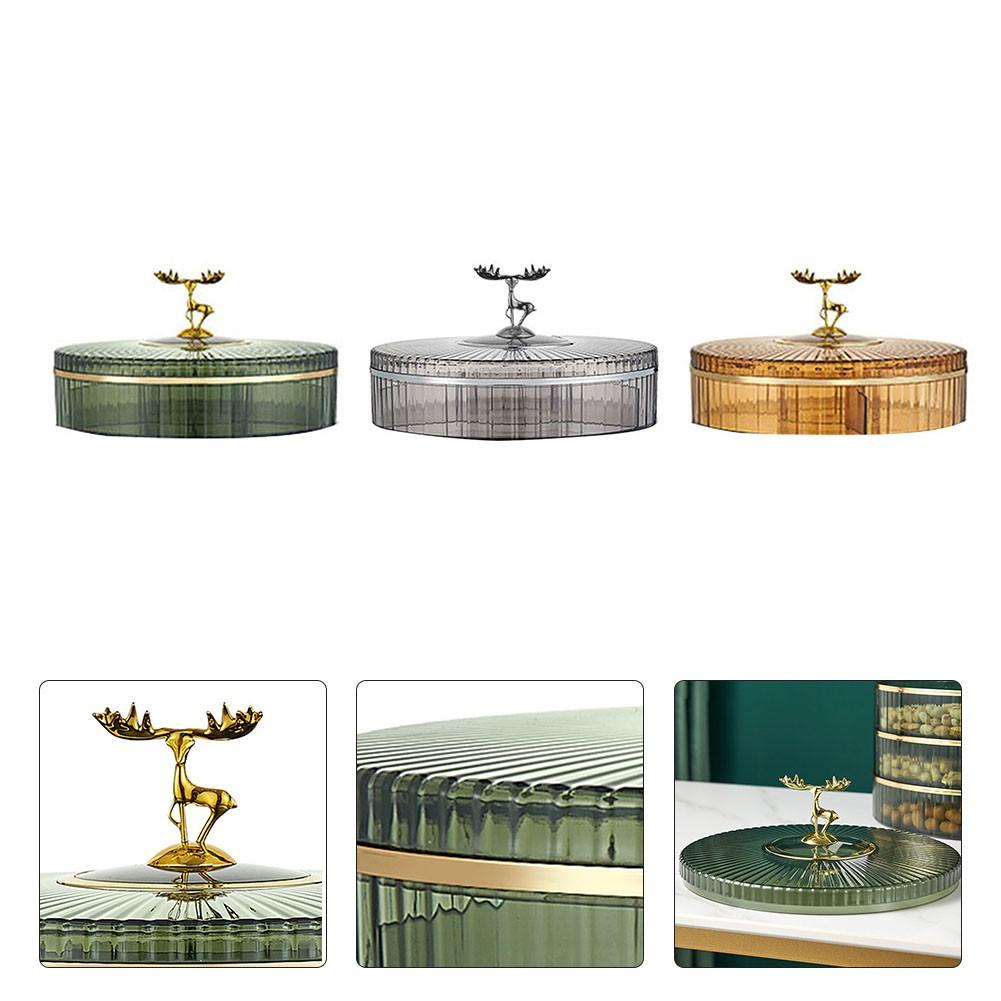 Snack Candy Dried Fruit Tray With Lid ABS Box Divided