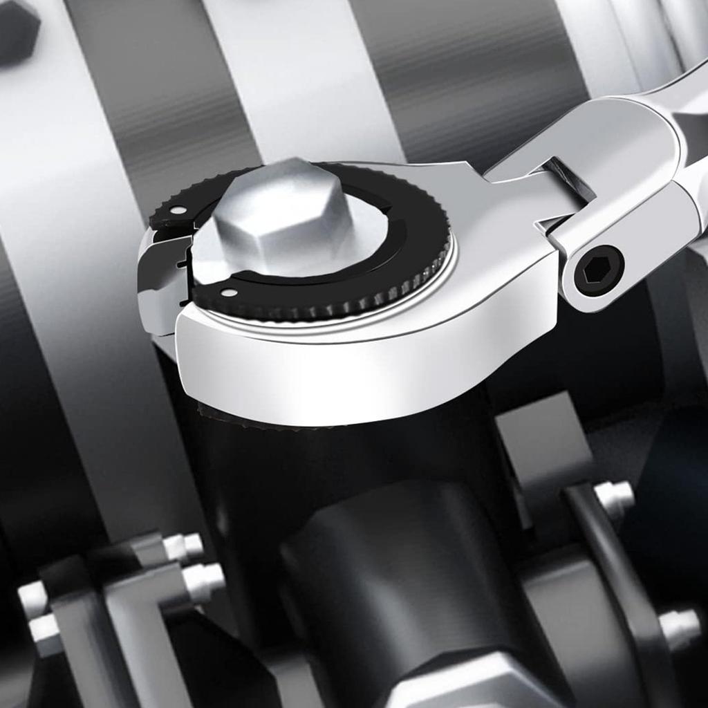 VBESTLIFE 19mm Open Flex Head Ratchet Ratchet Adjustable Tubular Ratchet Wrench for and Air Conditioning Line Nuts Wrench, 72-Tooth Spanner, 180°