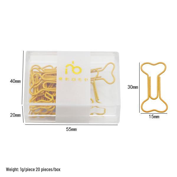 Multi-Color Dog Bone Paper Clips - Metal Binder Clips for Office Organization
