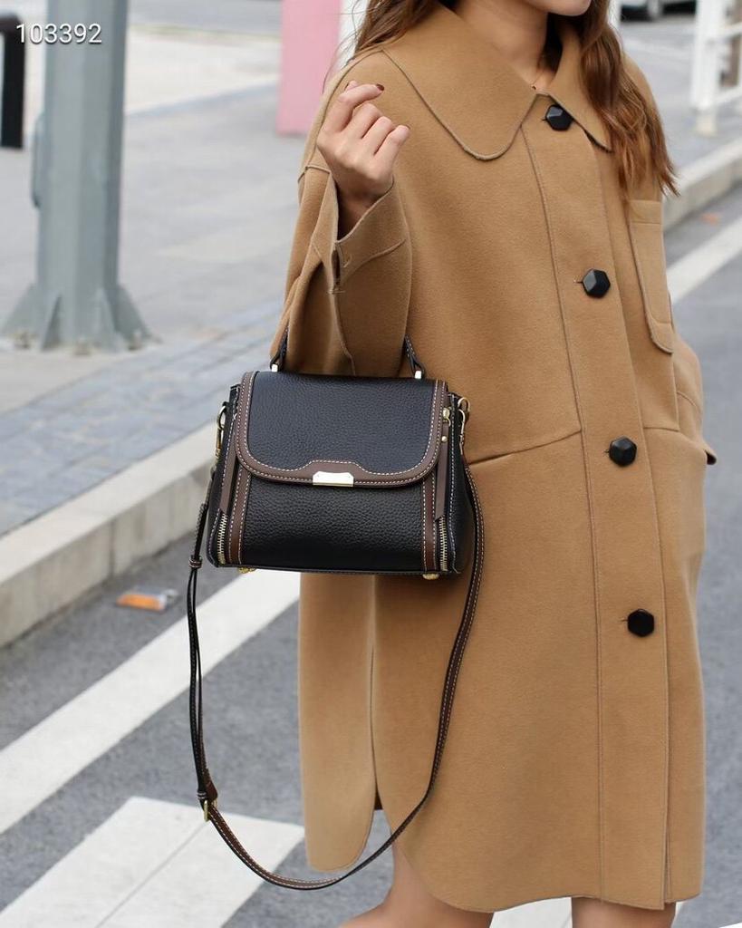 New fashionable and versatile women's shoulder/crossbody bag, trendy and stylish genuine leather bucket bag.