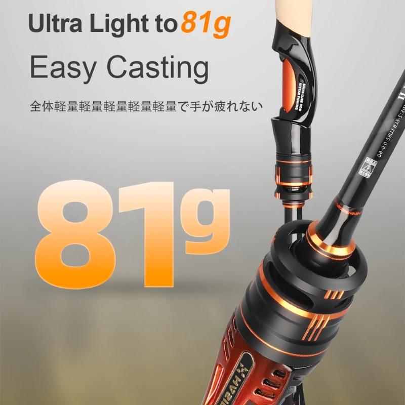 Newly Ultra Light 2A Cork Grip DKK SIC Guide High Sensitive Full Carbon Spinning or Casting Fishing Rod Lure Reel Waterproof and Corrosion Resistant