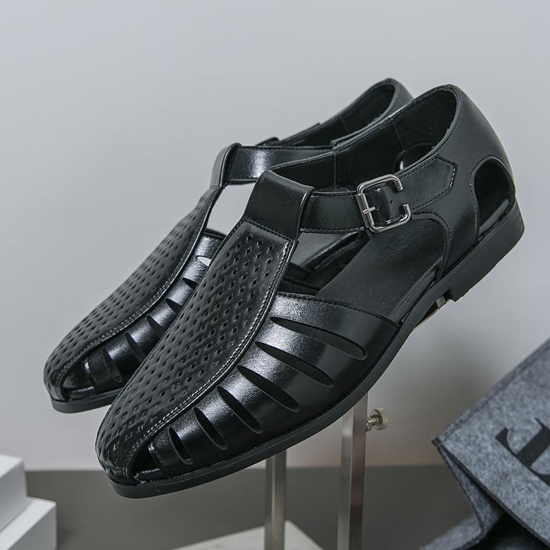Fashion Leisure Walk Mens Sandals Fashion Male Beach Trekking Shoes Breathable Non-Slip Roma Shoes Quick Drying Summer Sandaly Slip On