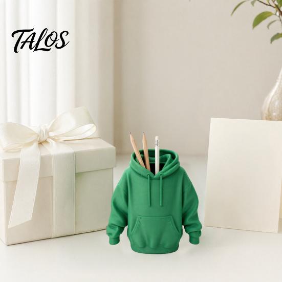 Talos 3D Printed Sweatshirt Pen Holder, Mini Hoodie Desk Organizer, Small Item Storage Container for Home Office Study Decor