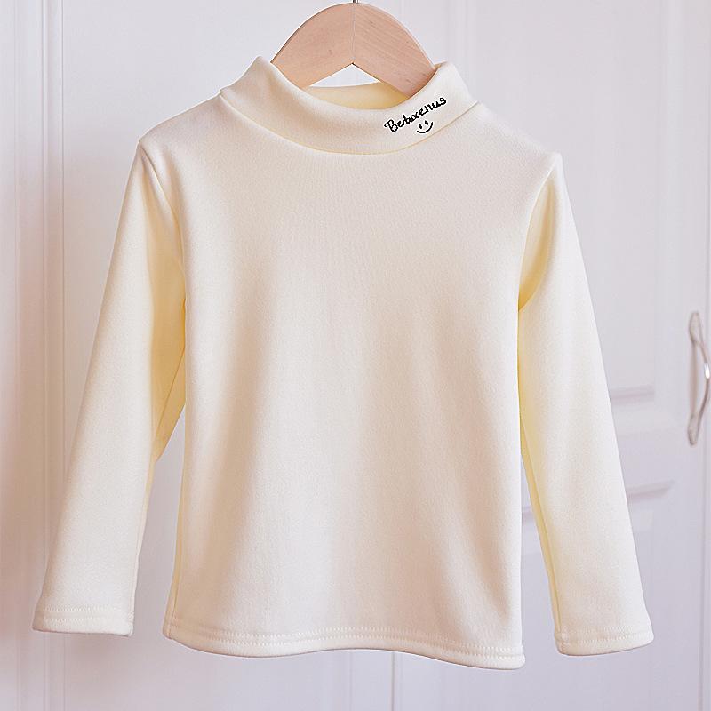 Unisex Kids Thickened Half Turtleneck Long Sleeve Warm Winter Base Shirt