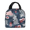 Koi Kirschblüte Druck Tragbare Lunchboxen Wasserdichter Thermokühler Isolierte Lunchtasche Kinder Schule Kinder