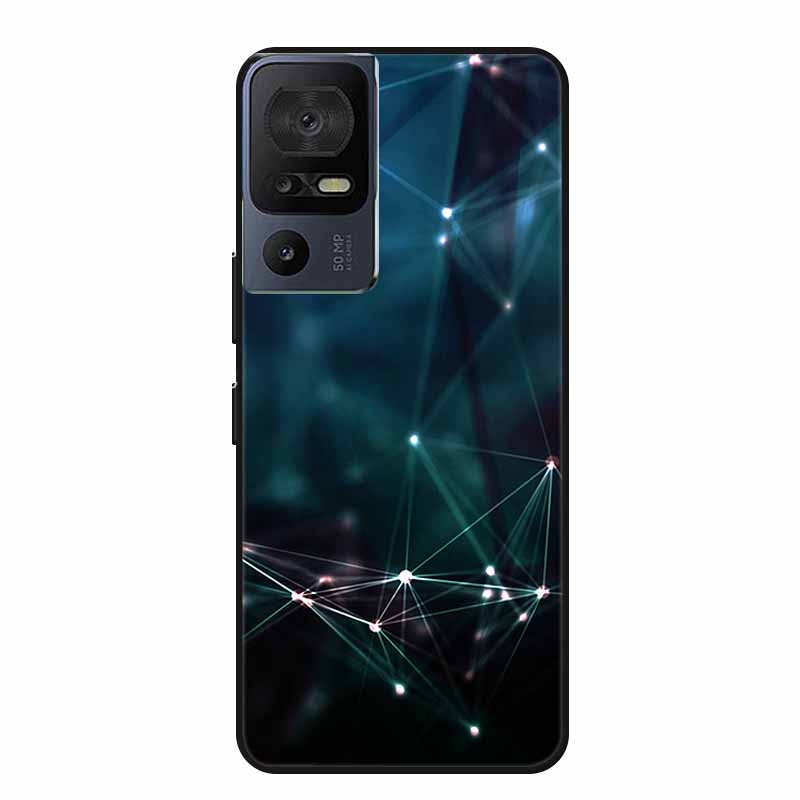 Für TCL 40 SE Handyhülle 40SE Hülle Schwarzes Silikon Weiche Rückseite Hülle Für TCL 40 SE Hülle Funda Für TCL40SE Capa 6.75" Schale