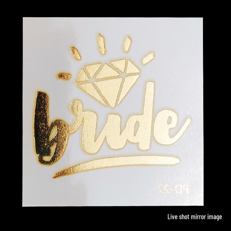 Team Bride Bachelorette Party Gold Foil Tattoo Stickers for Face or Body
