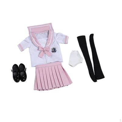1/6 Female School Uniform Set Outfit Short Sleeved Top Stylish Underwear Action Figure Clothes