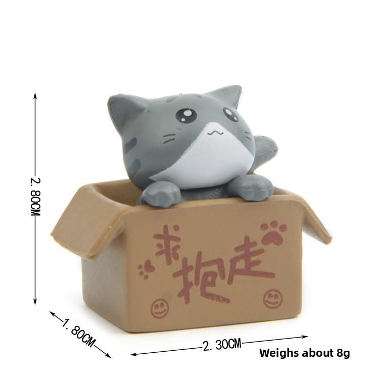 Paper Box Chis Sweet Home Cartoon Pvc Cat Figurine Garden Dcor For Plant Enthusiasts