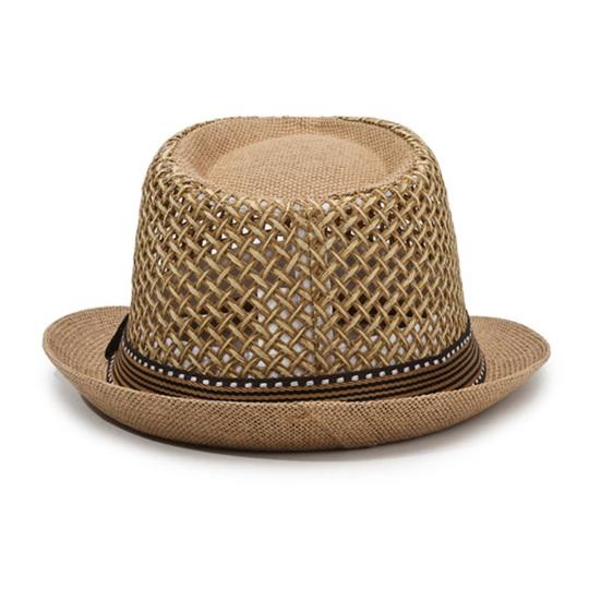 Jazz Hat Hollow Design Breathable Summer Sun Protection Hat with Ribbon Decor Wide Brim Straw Hat Outdoor Cycling Versatile Headwear
