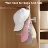 Wall-Mounted Cap Organizer Headband Holder Hat Bag Hanger with Multiple Hooks for Scarves Belts Hair Ties Storage