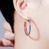 E0261 Temperament Persönlichkeit Oval Große Ohrringe, Nadel Leicht Eingelegter Zirkon Übertriebene Ohrringe