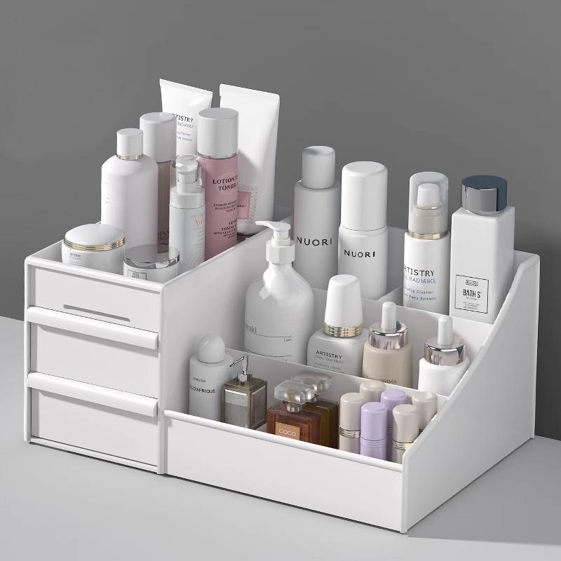 Cosmetic Organizer: Desktop Drawer Storage for Skincare, Makeup, Lipsticks, and Stationery.