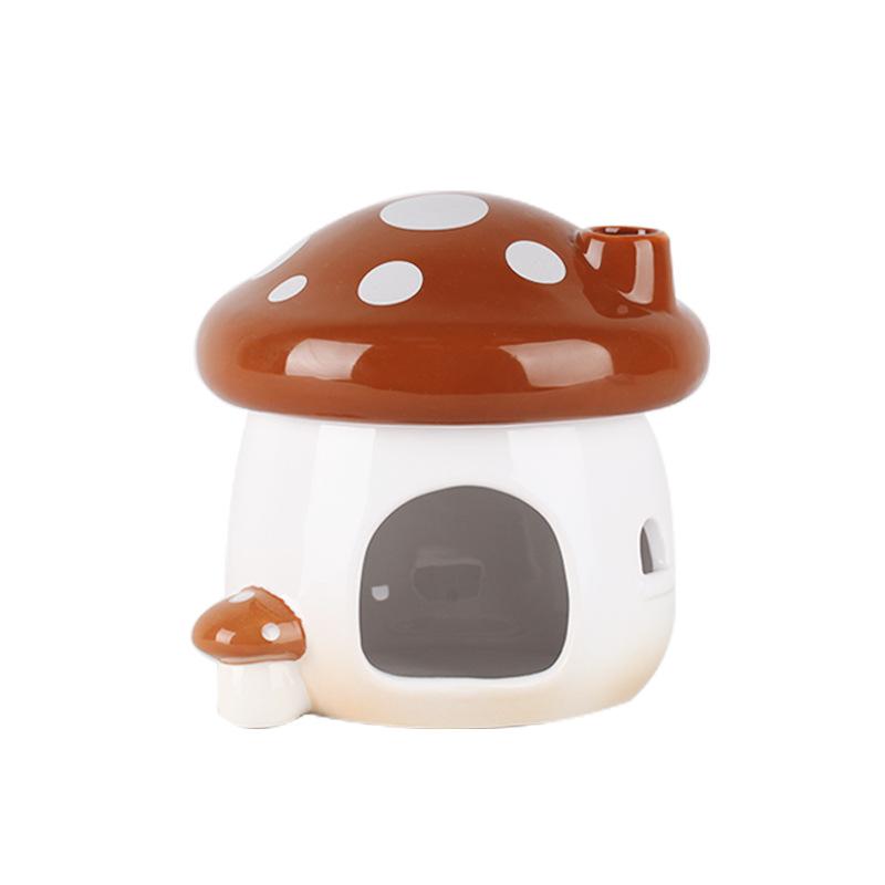Mushroom Fantasy Forest Hamster Ceramic Nest Home Landscaping Supplies Golden Bear Food Bowl Summer Cooling Evacuation House