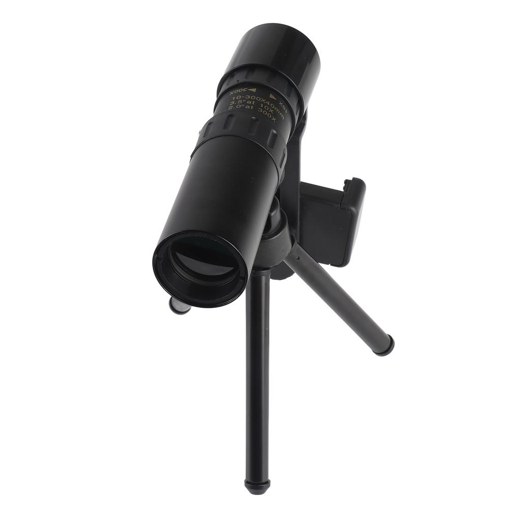 Monocular Telescope 10X 300X Magnification 40mm Lens Monocular with Phone Holder and Mini Tripod for Bird Watching