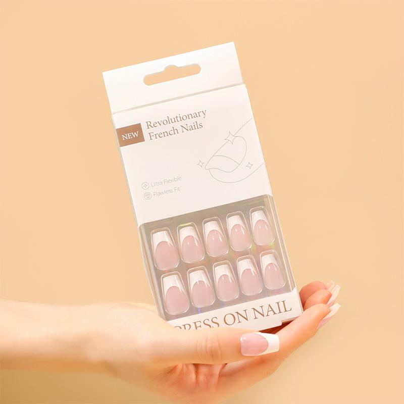 

Black & White French Press-On Nails 2023: High-End Flat Nail Art Tips, Boxed Set