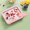 Haushalts-Eiscreme-Pfanne aus Edelstahl, Frittierte Joghurtmaschine, Flachboden-Pfanne, Frittierter Joghurt, DIY-Eiscreme, Mini-Version