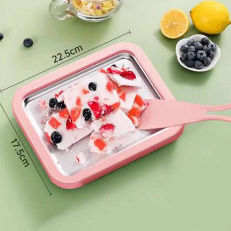 Haushalts-Eiscreme-Pfanne aus Edelstahl, Frittierte Joghurtmaschine, Flachboden-Pfanne, Frittierter Joghurt, DIY-Eiscreme, Mini-Version