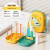Portable Baby Bottle & Nipple Cleaning Brush Set with Drain Rack and Storage Box