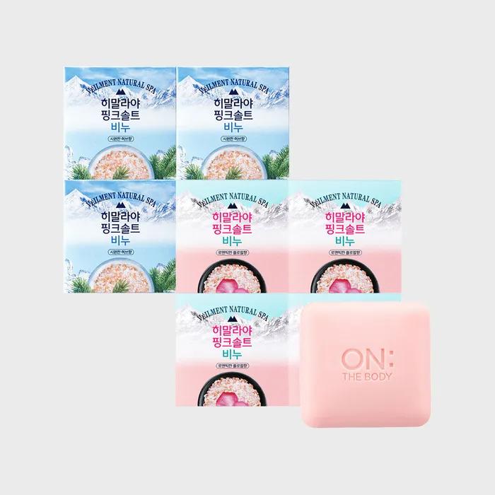 Bellman_ Himalayan Pink Salt Soap 90g 4 packs X 2 (Floral/Herbal) Choose 1