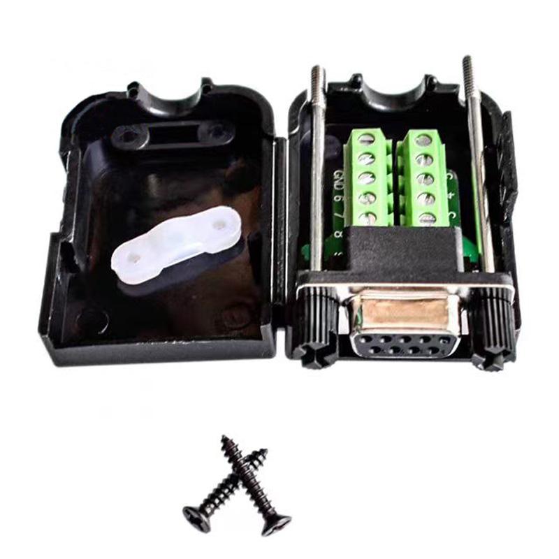 DB9 Male Female Solderless Serial Cable Adaptor with Shell 485 Plug rs232 COM Adaptor Terminals