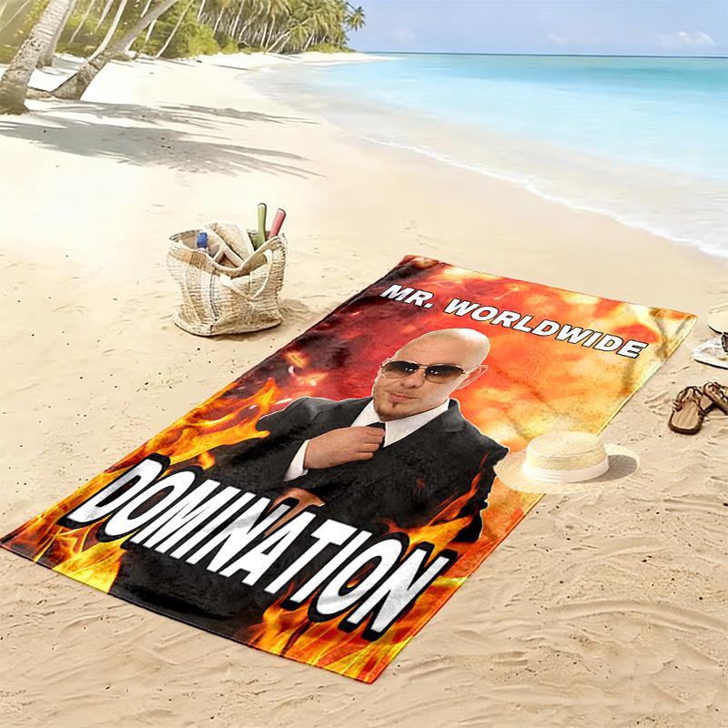 Mr. Worldwide Print Beach Towel, Large Soft Quick Dry Towel for Beach Camping Swimming