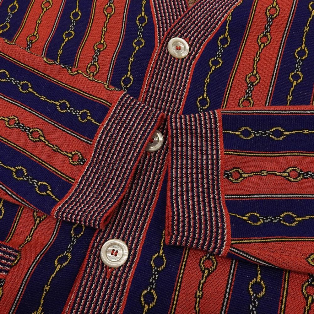 Gucci Excellent Condition Horsebit Chain Cashmere Blend Cardigan for Men, Red/Blue, Size M, 572622, Red/Blue Tops M Red/BlueUsed