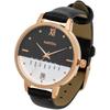 Fieldwork Women's Analog Watch Black Leather Strap Calendar Day Date Display GY079-6