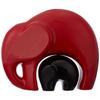 Home Decor Happy Charm Elephant Mother & Child | Piano Finish Ceramic Figures (Set of 2 Pieces, Red and Black)