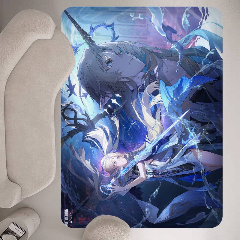 Game Wuthering Waves Bathroom Mat Anti-slip Absorb Water Long Strip Cushion Bedroon Mat Welcome Doormat