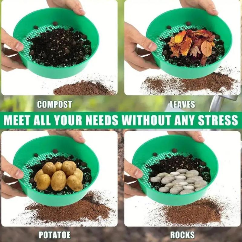 Round Screen Pan Plastic Soil Sieve Filter Mesh Pot Soil Stone Sifter Filtration Home Gardening Tools Flower Plant Nursery Pots