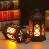 LED Mini Hexagonal Wind Light Simulation Electronic Candle Light Decorative Atmosphere Lamp Small Ornament for Home Party Decor