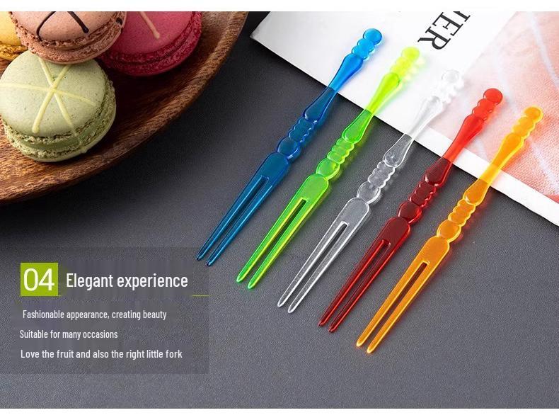 Individually Wrapped Disposable High-End Clear Plastic Fruit & Dessert Forks