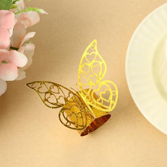 10 Pcs 3D Butterfly Gift Wrap Hollow Butterfly Glitter Wrapping Ribbon for Craft Floral Wedding Gift Wrapping