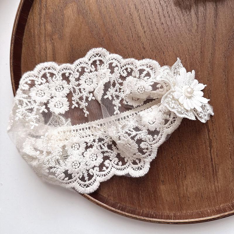 1 Piece Newborn Frence Style Lace Girl Headband Retro Mesh Gauze Embroidery Floral Infant Baby Headwear Photographyr Props