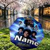 Custom Name Personalized Michael Jackson Print Umbrella, Auto Open Close, 8‑Rib Sturdy Frame, Commute Camping Hiking Use, Birthday Gift