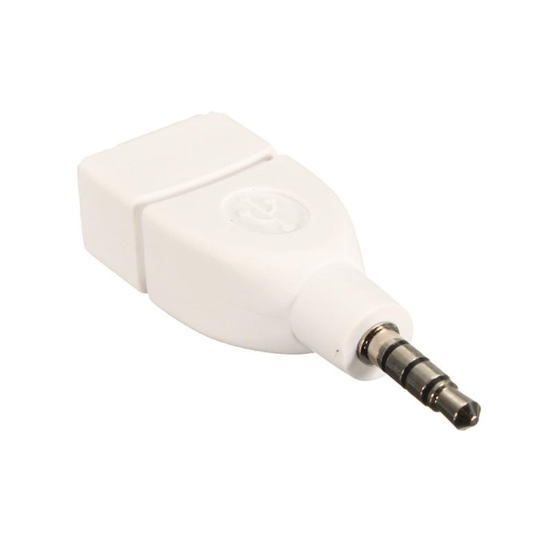 Audio Converter 3.5mm Male AUX Audio Plug Jack To USB 2.0 Female Converter Adapter for Car Audio